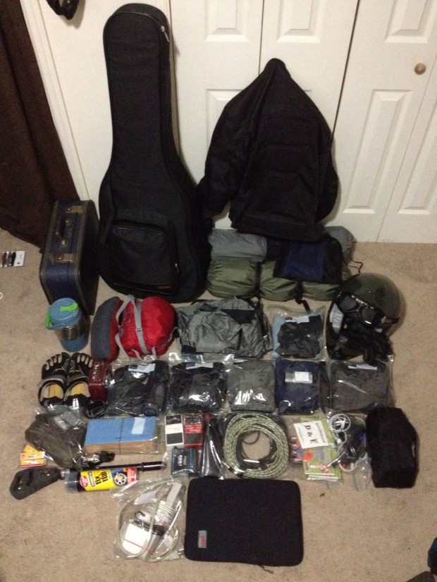 What Michael McFarland loads on his Condor A350 when touring on his motorcycle.